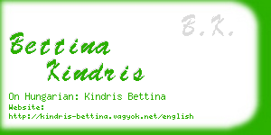 bettina kindris business card